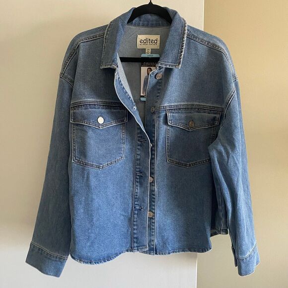 Edited by Remi Bader Women's Denim Top Authentic Light Jean Jacket Large NWT - Picture 8 of 12
